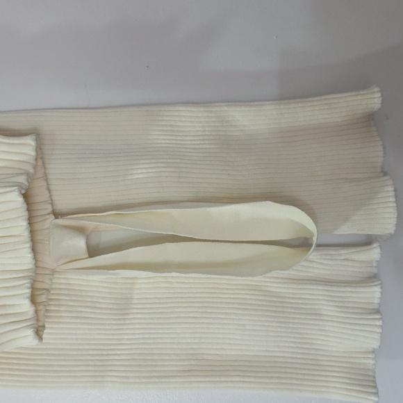 ANDREĀDAMO Off-White Ribbed Pants - Picture 7 of 12